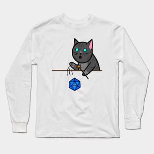 "Dice Cat Tee" role-playing t-shirt. Long Sleeve T-Shirt